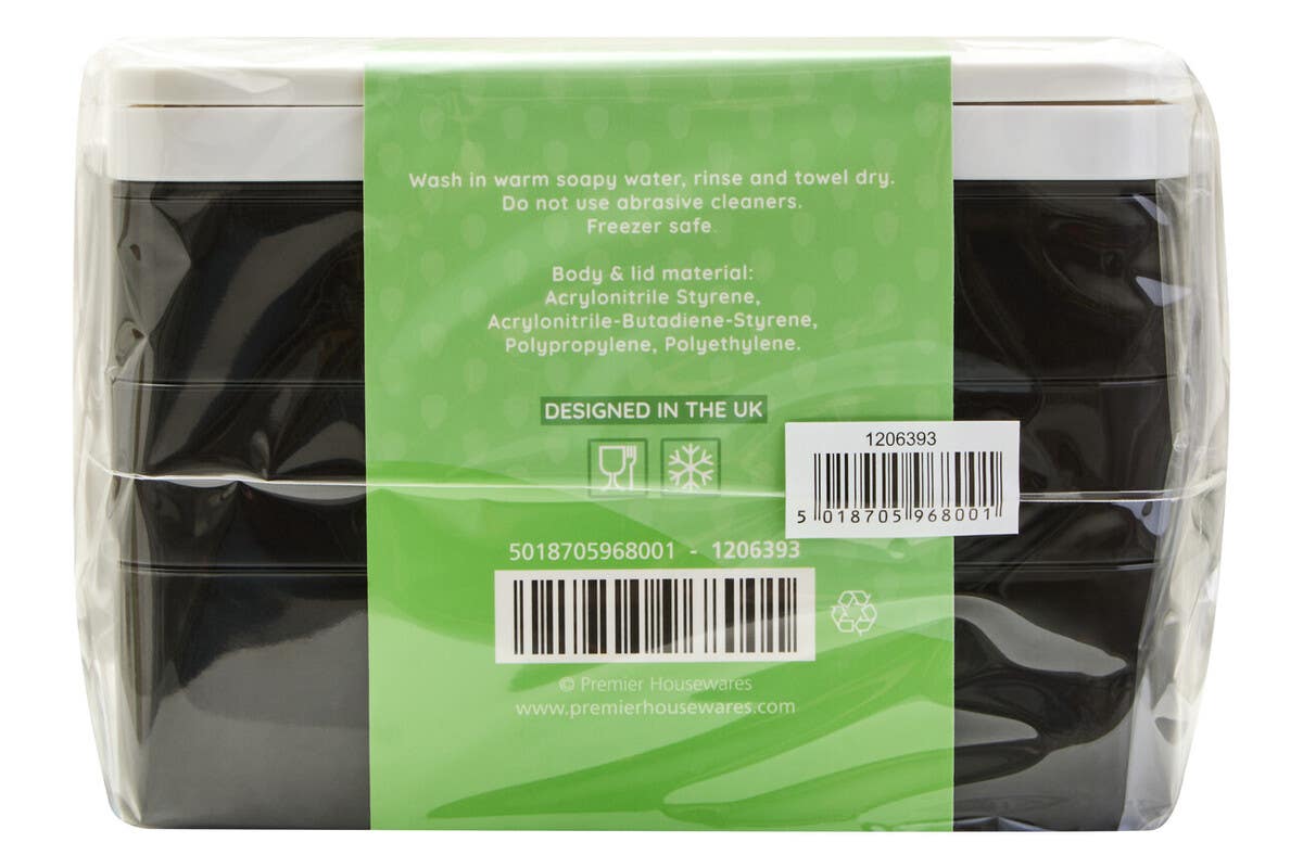 Grub Tub Black Lunch Box With Cutlery