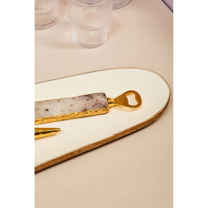Bowerbird Agata Natural Bottle Opener And Stopper Set