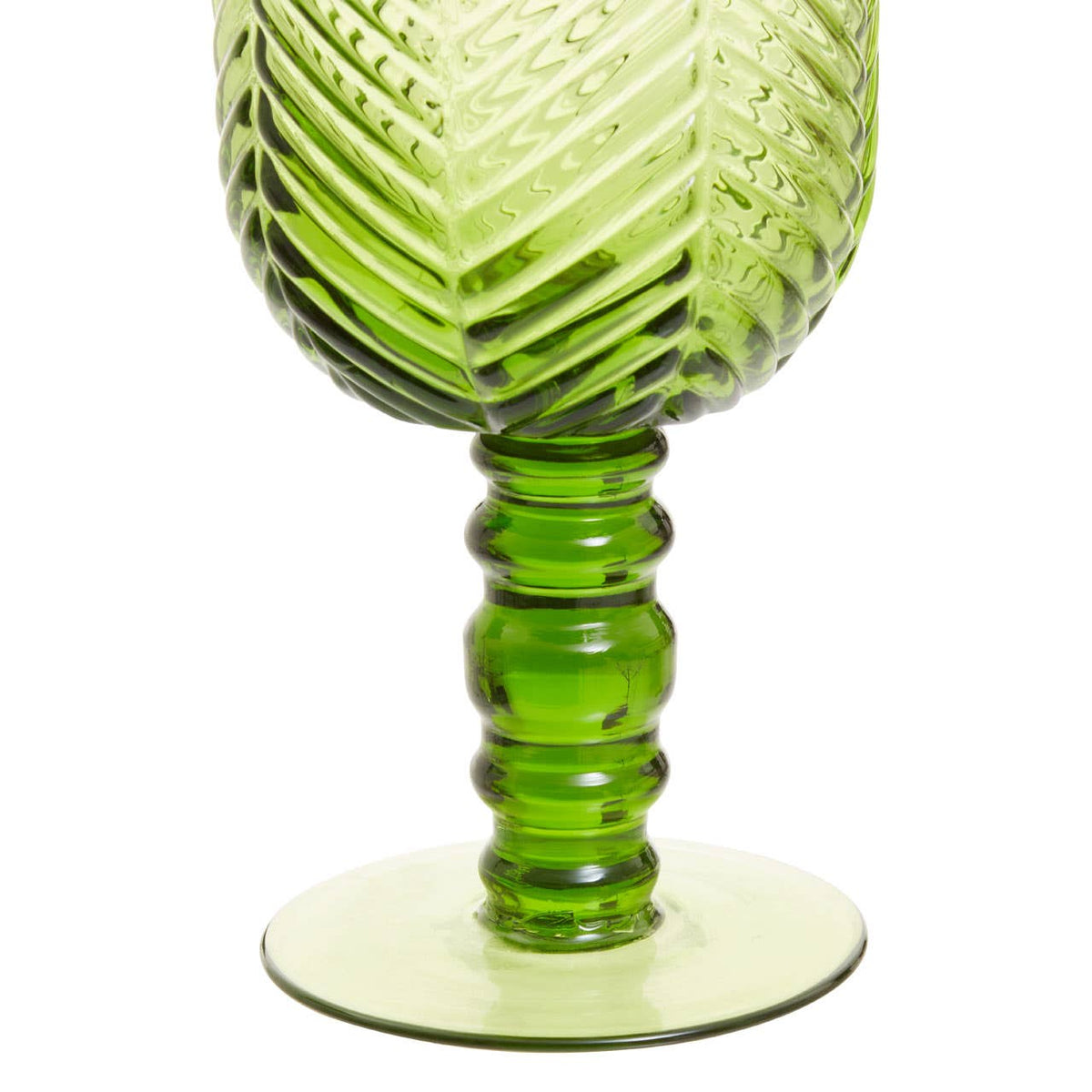Fleur Set Of Four Green Wine Glasses