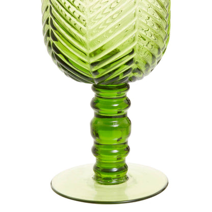Fleur Set Of Four Green Wine Glasses