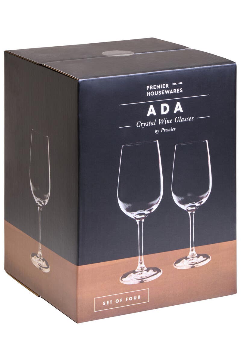 Ada Set of Four Crystal Wine Glasses