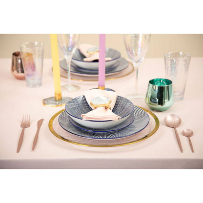 Ida Glass Charger Plate With Gold Rim