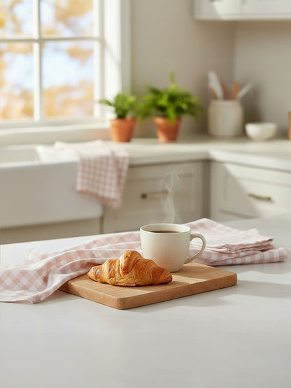 Doro Set Of Three Amber And White Tea Towels