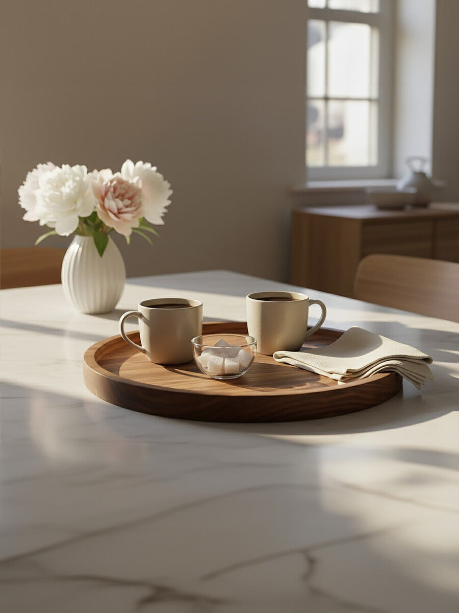 Rosi Large Round Sheesham Wood Tray