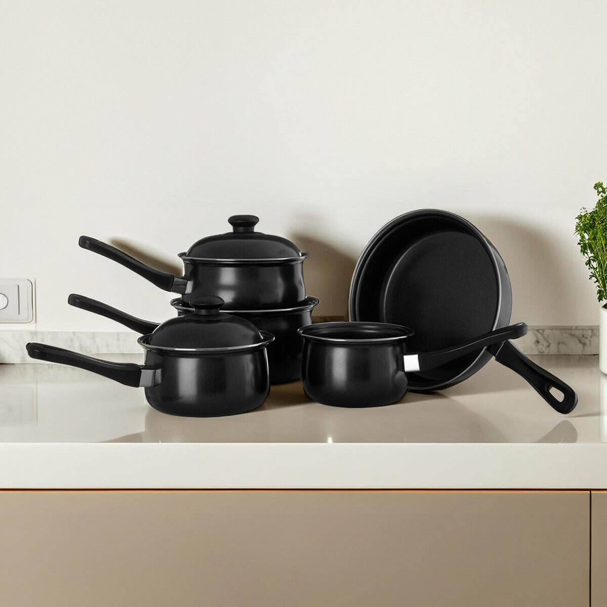 Viggo Black Non Stick 5 Piece Cookware Set