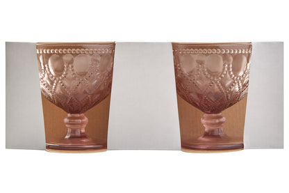 Fleur Set Of Two Pink Glass Sundae Dishes