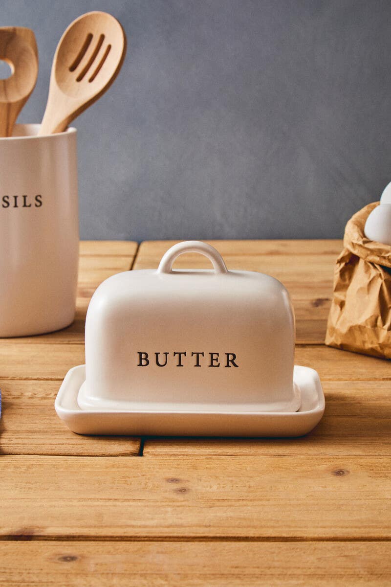 Farmhouse Cream Large Butter Dish
