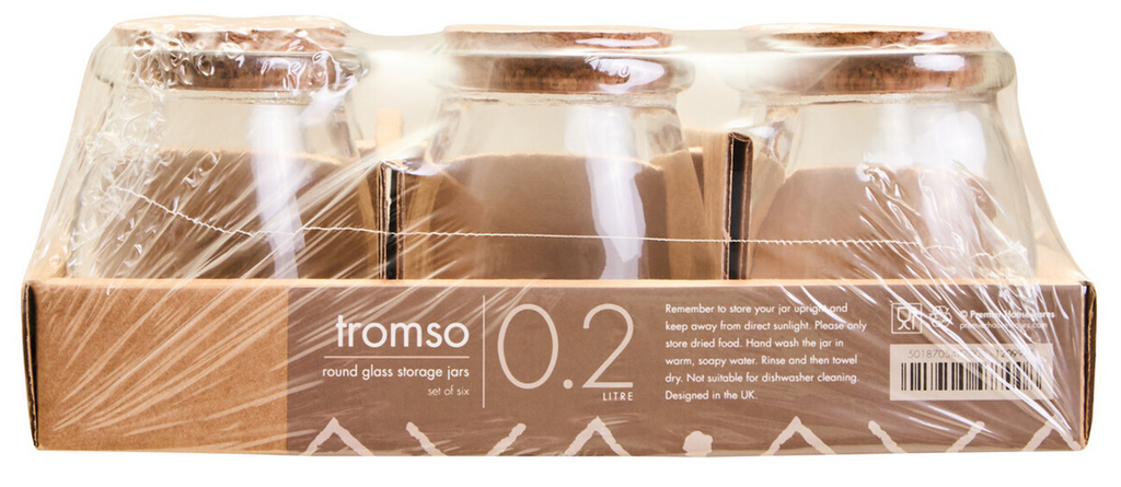 Cook Nook Tromso Set of 6 Round Glass Jars