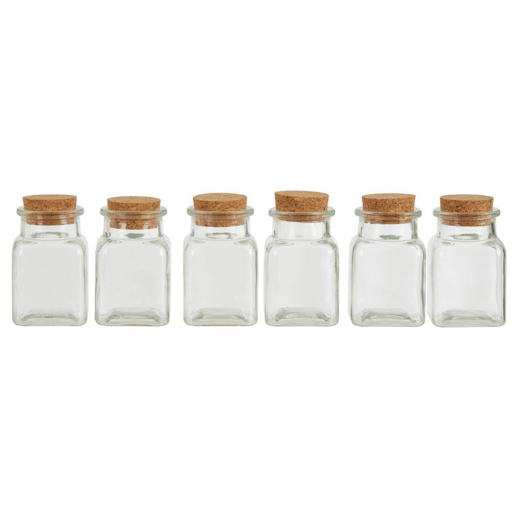 Cook Nook Tromso Set of 6 Square Small Glass Jars
