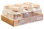 Cook Nook Tromso Set of 6 Square Small Glass Jars