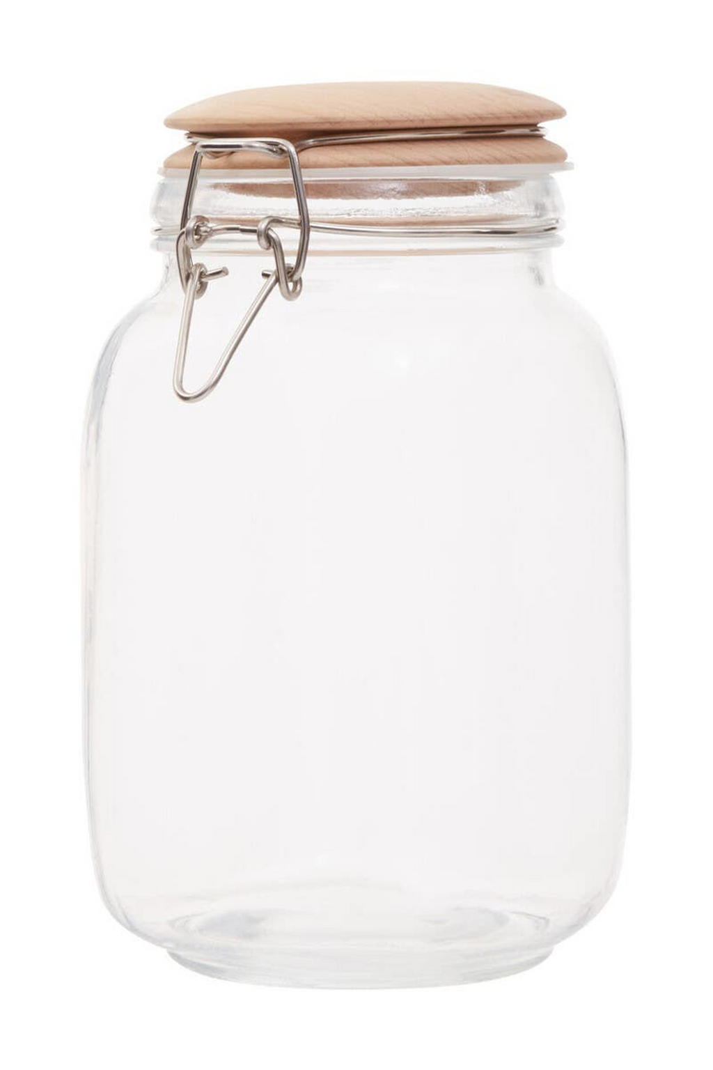 Cook Nook Luca Square 1550ml Glass Jar With Wooden Lid