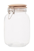 Cook Nook Luca Square 1550ml Glass Jar With Wooden Lid