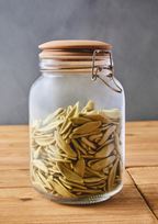 Cook Nook Luca Square 1550ml Glass Jar With Wooden Lid