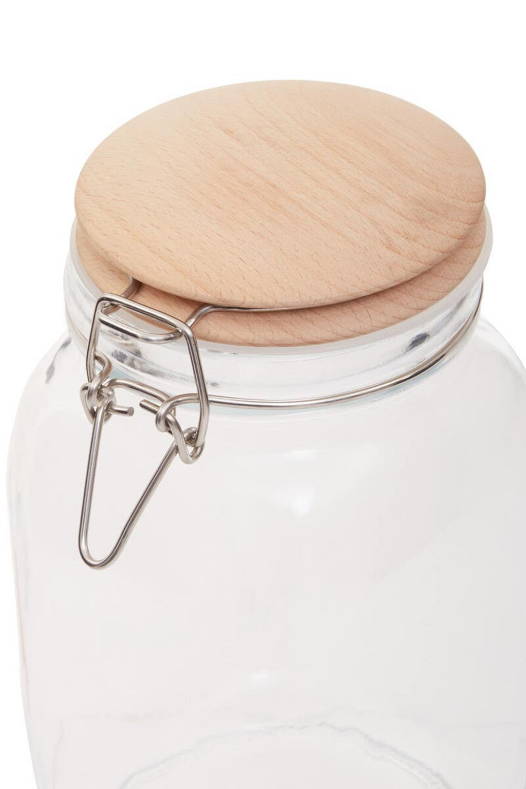Cook Nook Luca Square 1550ml Glass Jar With Wooden Lid