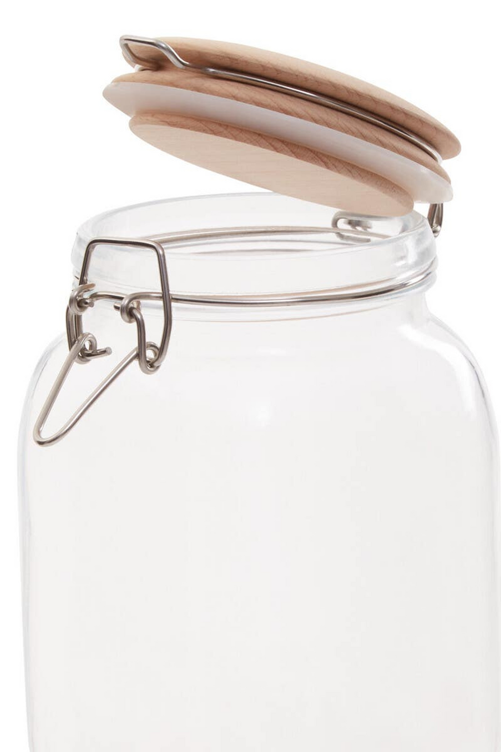 Cook Nook Luca Square 1550ml Glass Jar With Wooden Lid