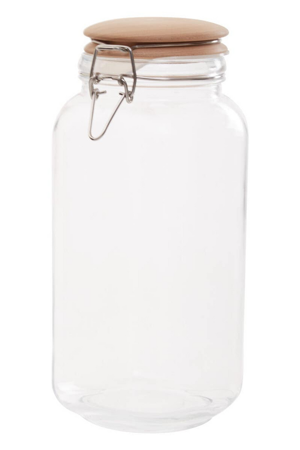 Cook Nook Luca Square 2150ml Glass Jar With Wooden Lid.