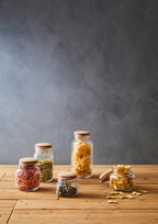 Cook Nook Luca Square 2150ml Glass Jar With Wooden Lid.