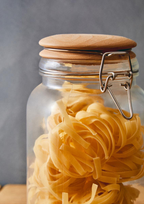 Cook Nook Luca Square 2150ml Glass Jar With Wooden Lid.