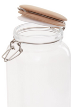 Cook Nook Luca Square 2150ml Glass Jar With Wooden Lid.