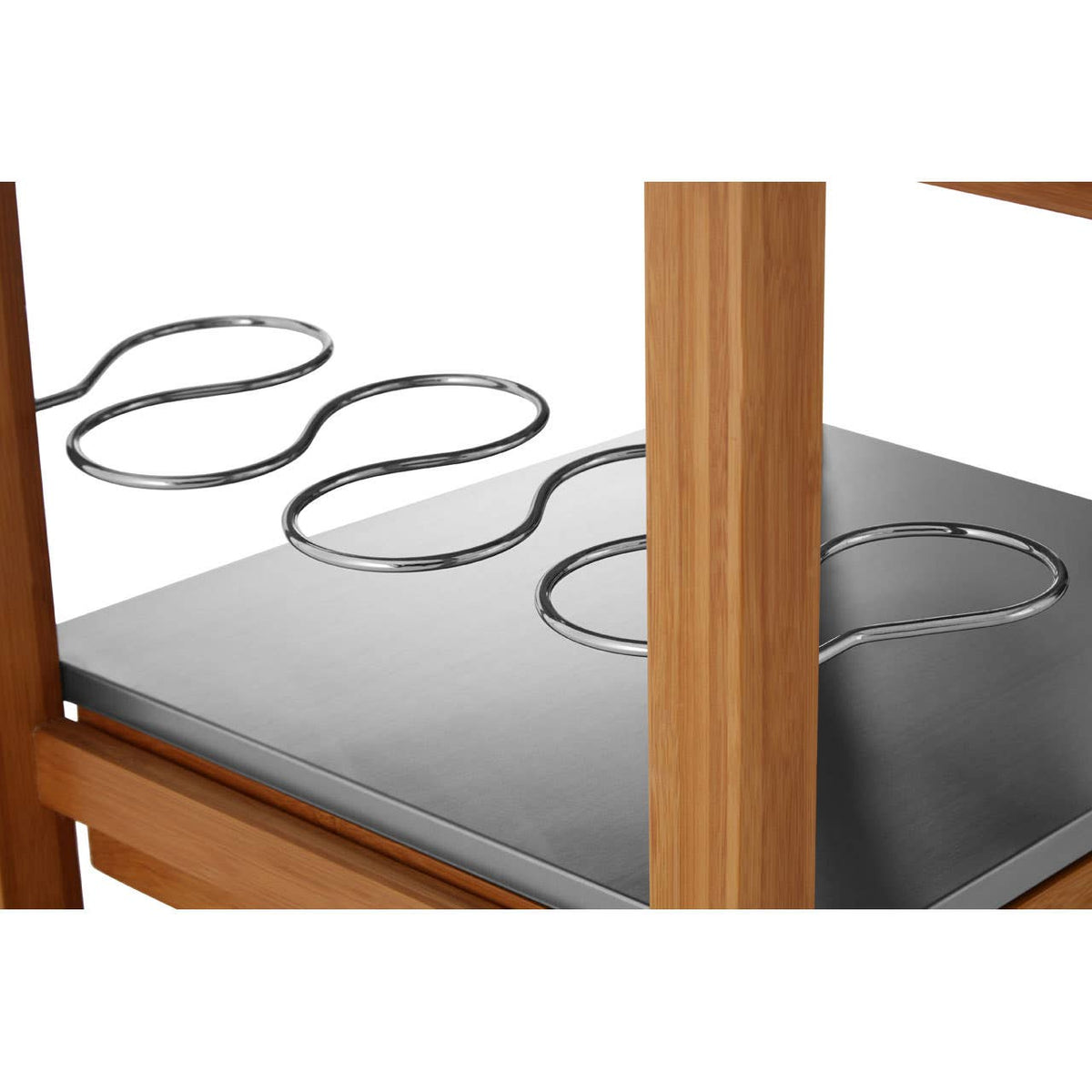 Harlow Bamboo Four Drawer Kitchen Trolley