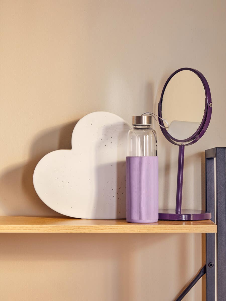 Mimo Glass Bottle With Purple Silicone Sleeve