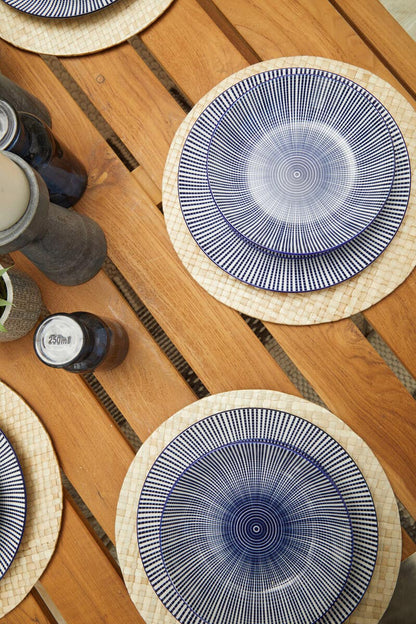 Maya 12 Piece Blue And White Dinner Set