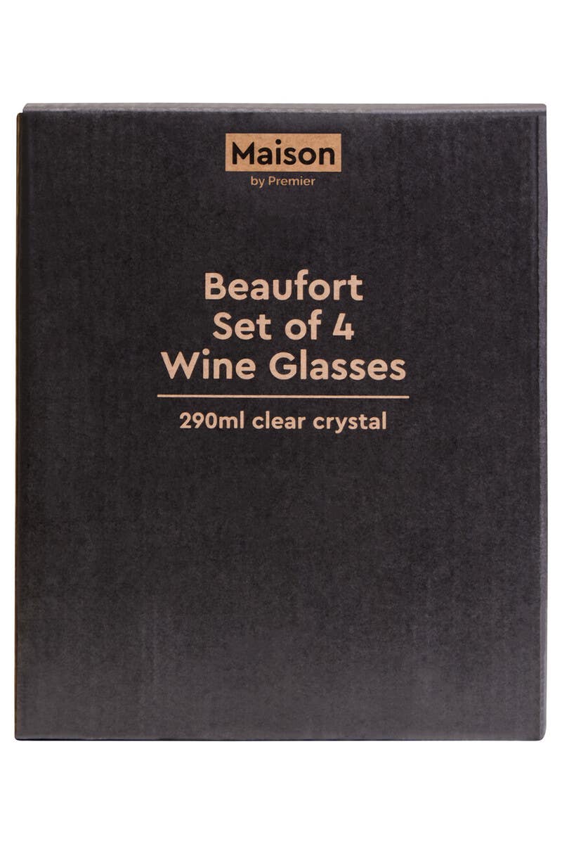 Beaufort Set of 4 Crystal  Wine Glasses