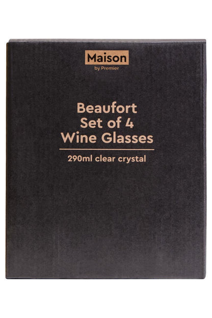 Beaufort Set of 4 Crystal  Wine Glasses