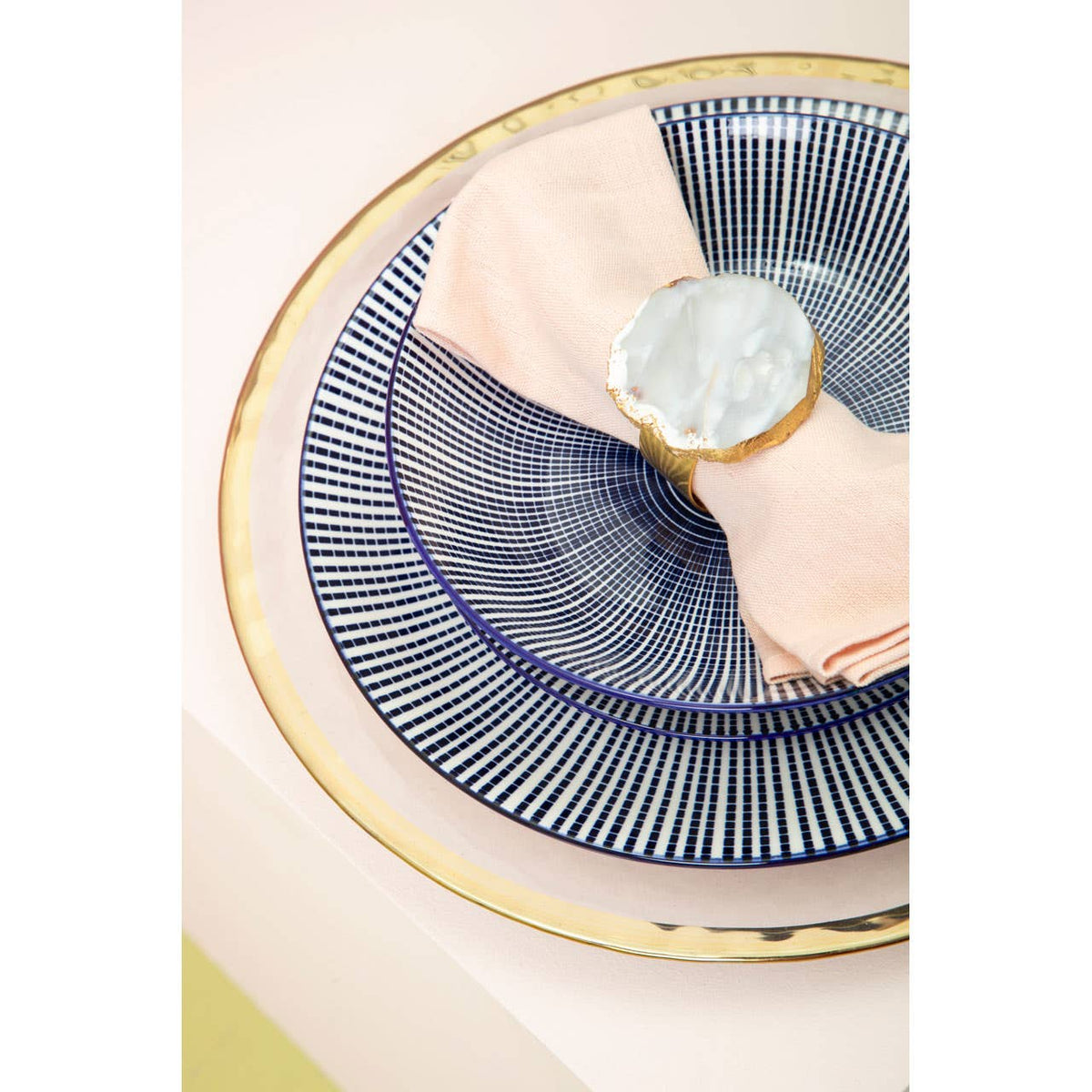Ida Glass Charger Plate With Gold Rim