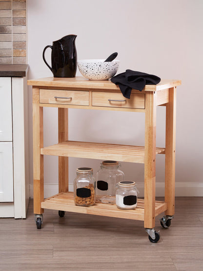 Harlow Glenn Tropical Hevea Wood Kitchen Trolley
