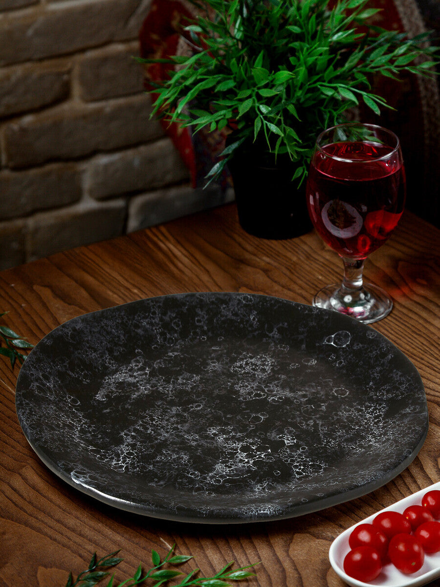 Hygge Black Marble Effect Pizza Plate