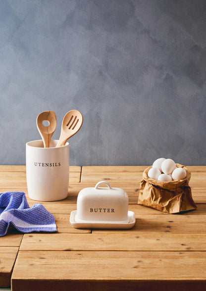 Farmhouse Cream Large Butter Dish