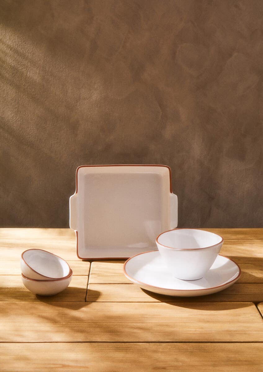 Calisto Terracotta Set of 2 White Glazed Mini Bowls