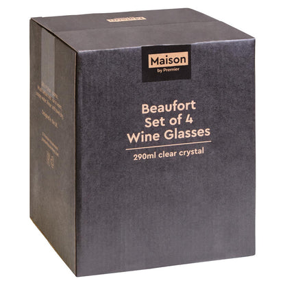 Beaufort Set of 4 Crystal  Wine Glasses