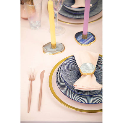 Ida Glass Charger Plate With Gold Rim