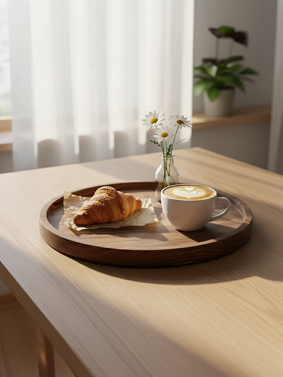 Rosi Large Round Sheesham Wood Tray