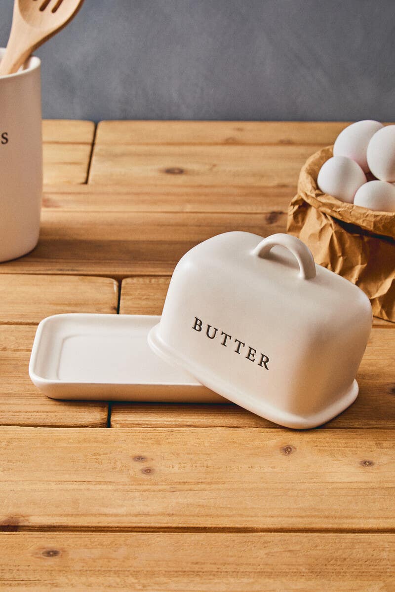 Farmhouse Cream Large Butter Dish
