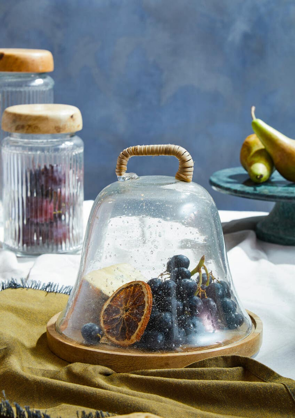 Cook Nook Garner Glass Cheese Dome with Mango Wood Base