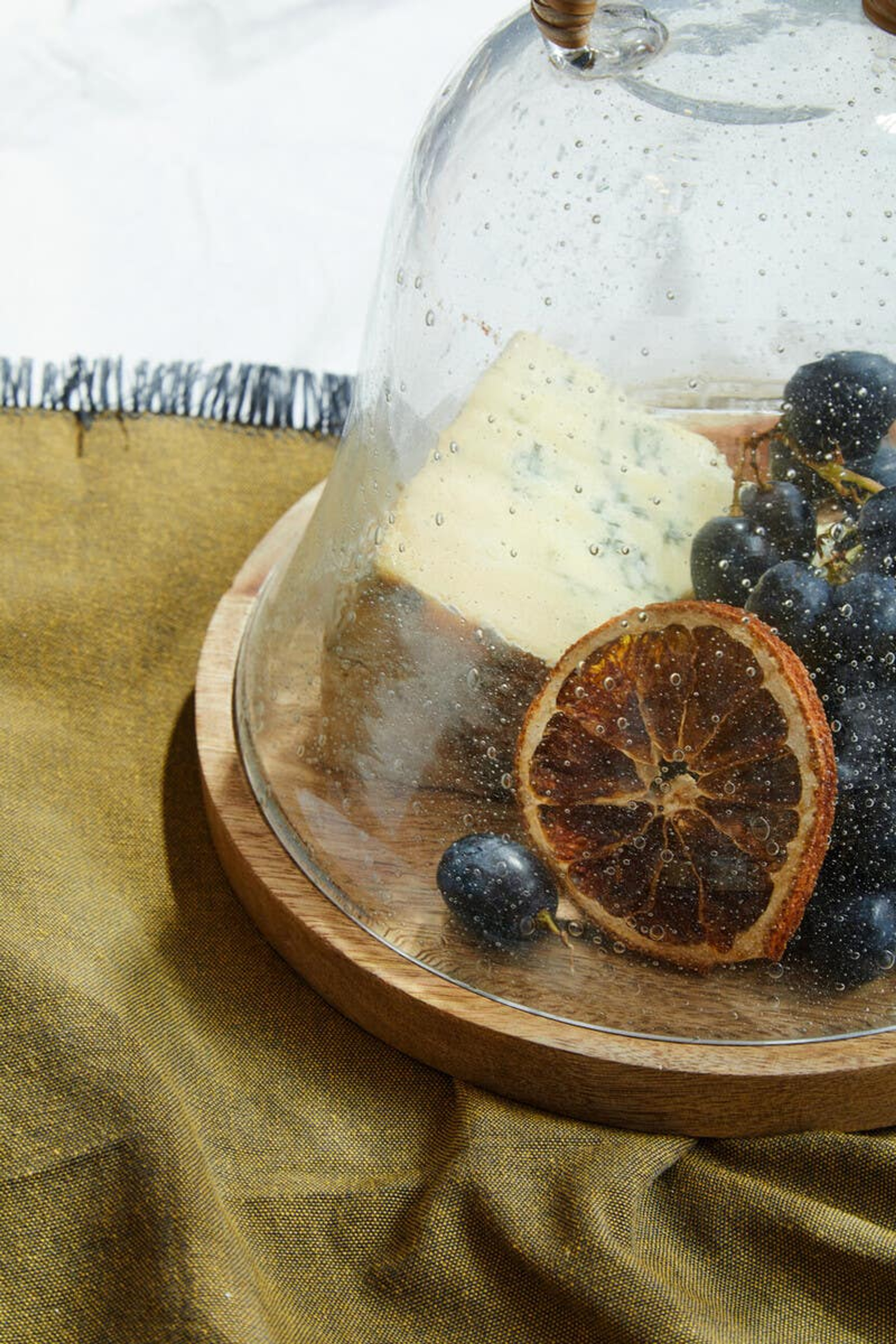 Cook Nook Garner Glass Cheese Dome with Mango Wood Base
