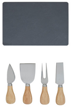 Cook Nook Carter Slate Board and 4 Piece Cheese Knife Set