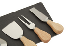 Cook Nook Carter Slate Board and 4 Piece Cheese Knife Set
