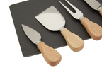 Cook Nook Carter Slate Board and 4 Piece Cheese Knife Set