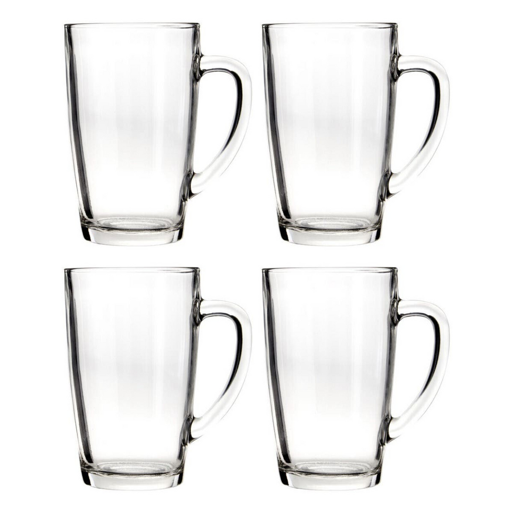 Cook Nook Euri Clear Tall Glass Mugs Set Of 4
