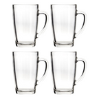 Cook Nook Euri Clear Tall Glass Mugs Set Of 4