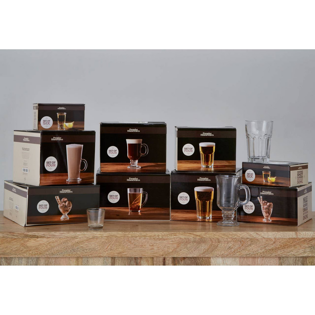 Cook Nook Euri Clear Tall Glass Mugs Set Of 4