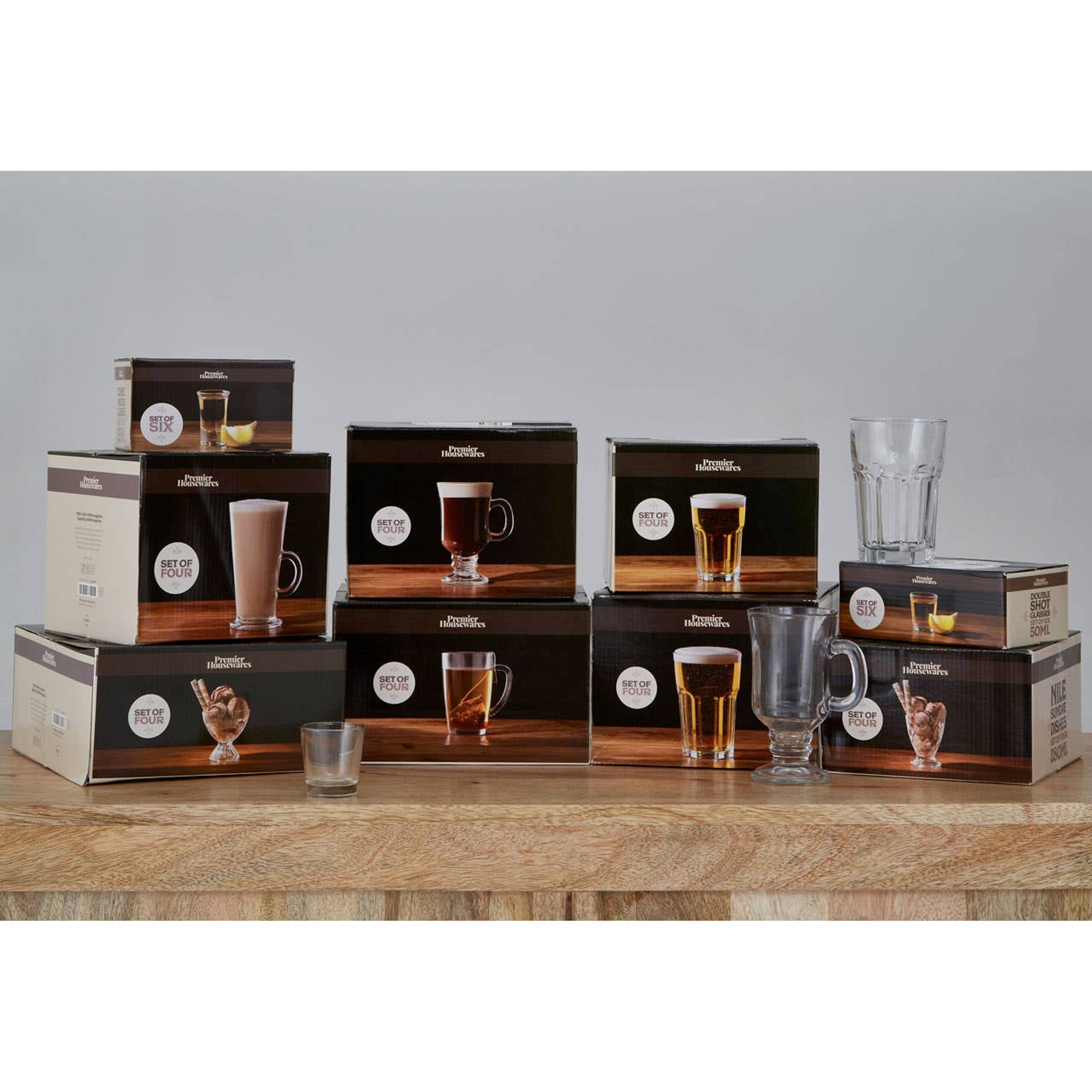 Cook Nook Euri Clear Tall Glass Mugs Set Of 4