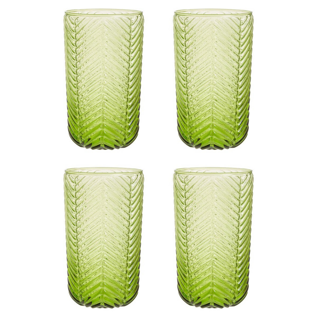 Cook Nook Fleur Set Of Four Green Highball Glasses