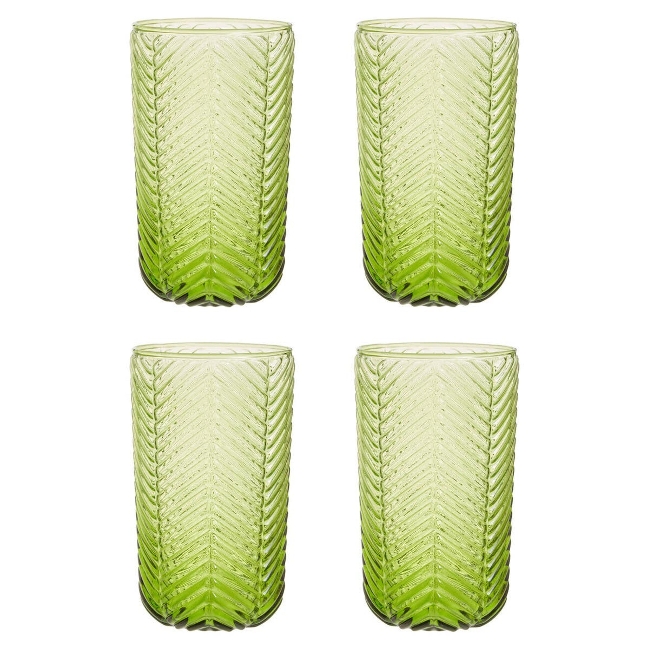 Cook Nook Fleur Set Of Four Green Highball Glasses