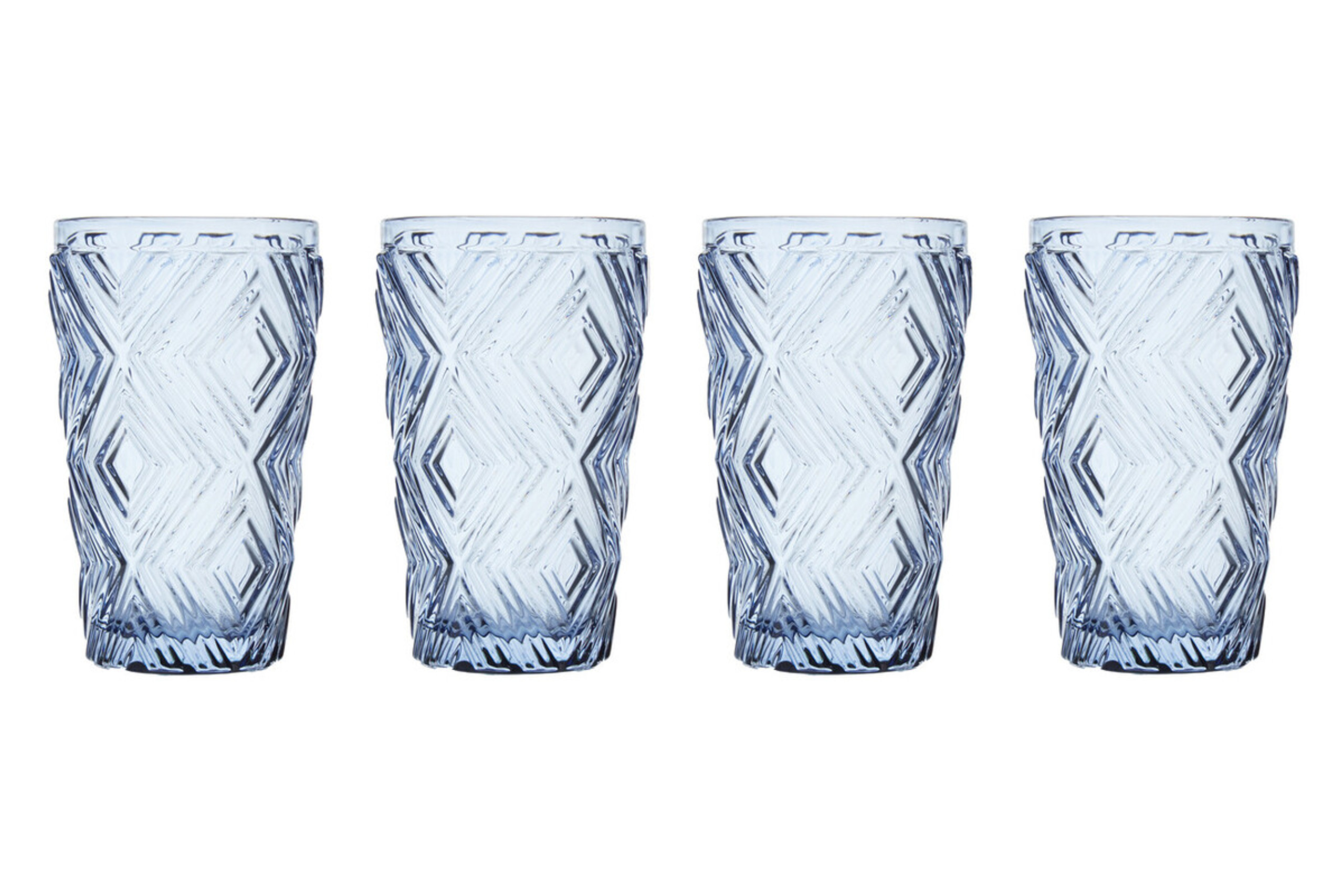 Cook Nook Fleur Set Of Four Blue Highball Glasses