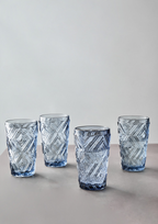 Cook Nook Fleur Set Of Four Blue Highball Glasses